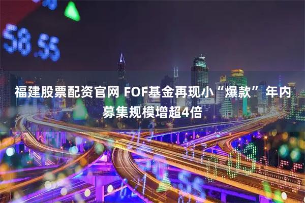 福建股票配资官网 FOF基金再现小“爆款” 年内募集规模增超4倍