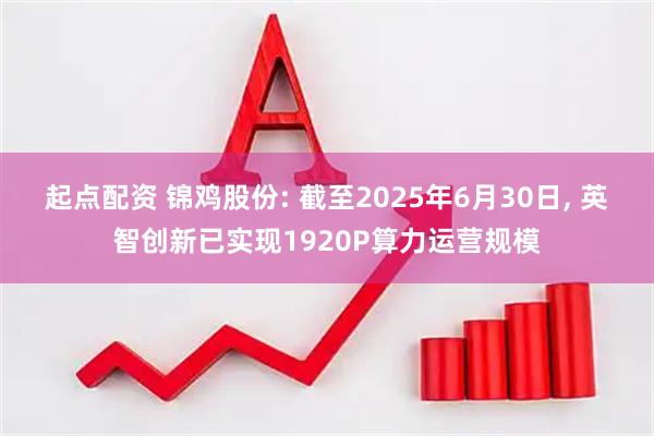 起点配资 锦鸡股份: 截至2025年6月30日, 英智创新已实现1920P算力运营规模